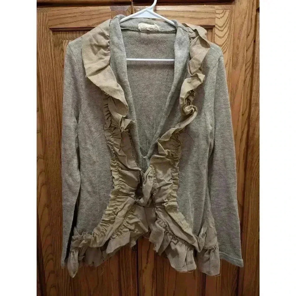 Tan multimedia wool blend jacket by a'reve size M - Picture 1 of 6